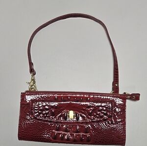 Brahmin Red Crocodile-Embossed Purse